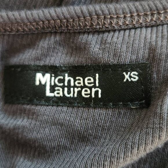 Michael Lauren Dark Gray Ribbed Knit Layered Back Tunic NWT Size XS - Picture 8 of 11